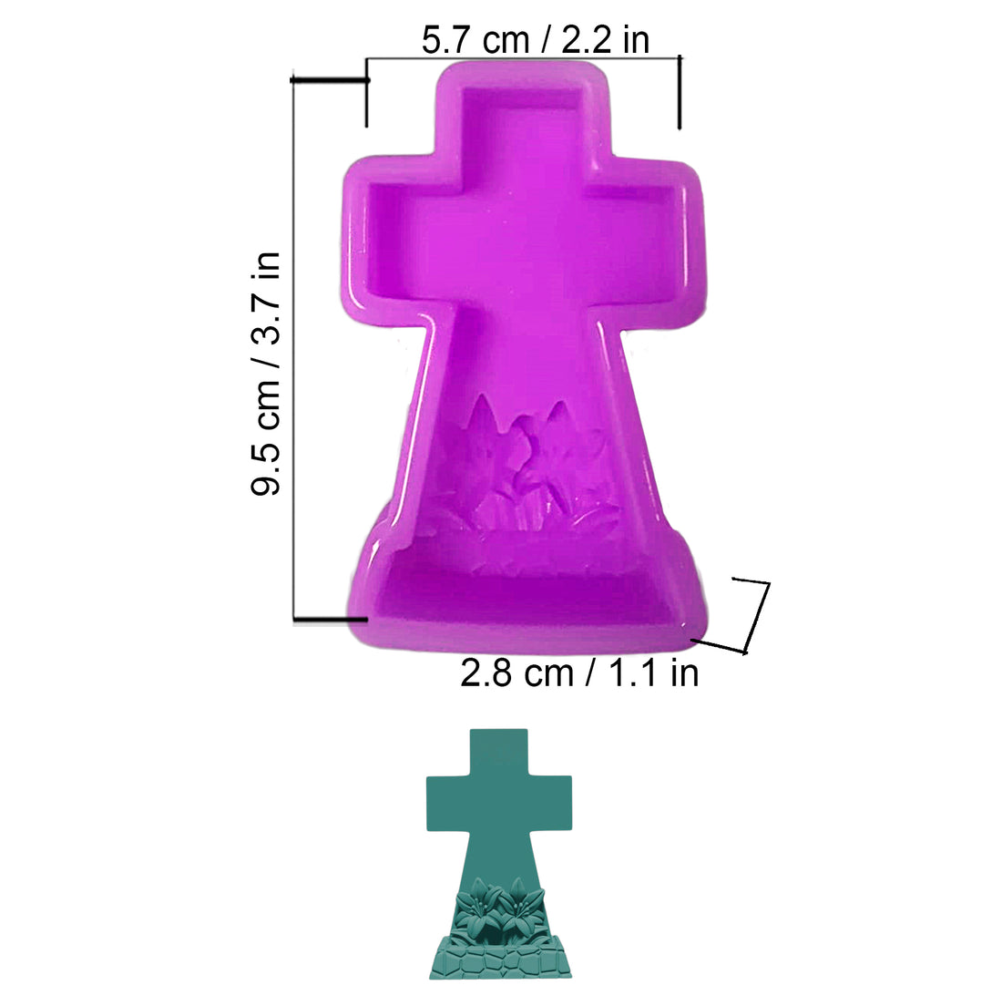 Molde Cruz con Flores – Código: 005622
