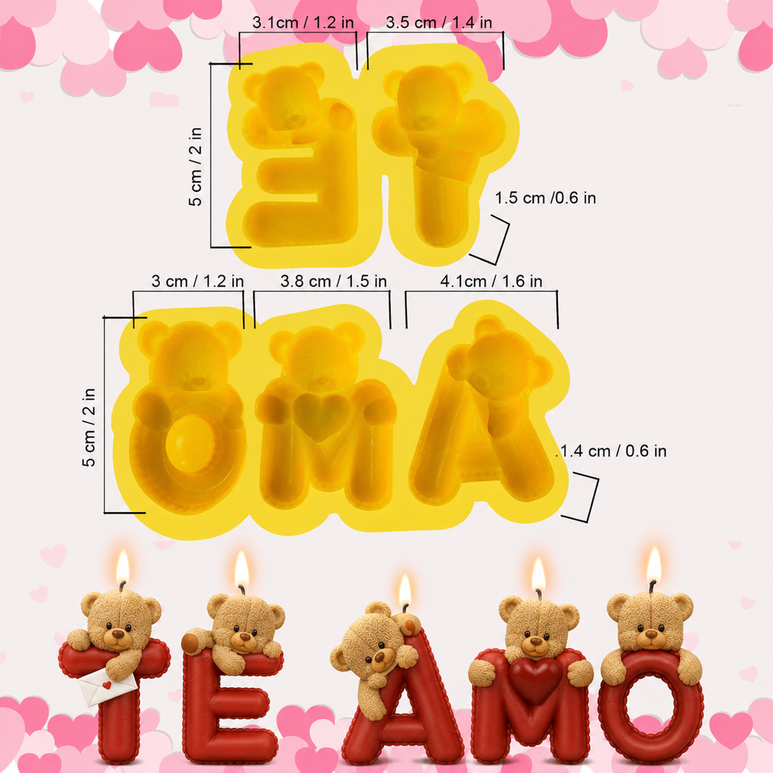 Molde CH – Te Amo en Letras Separadas – Código: 005640