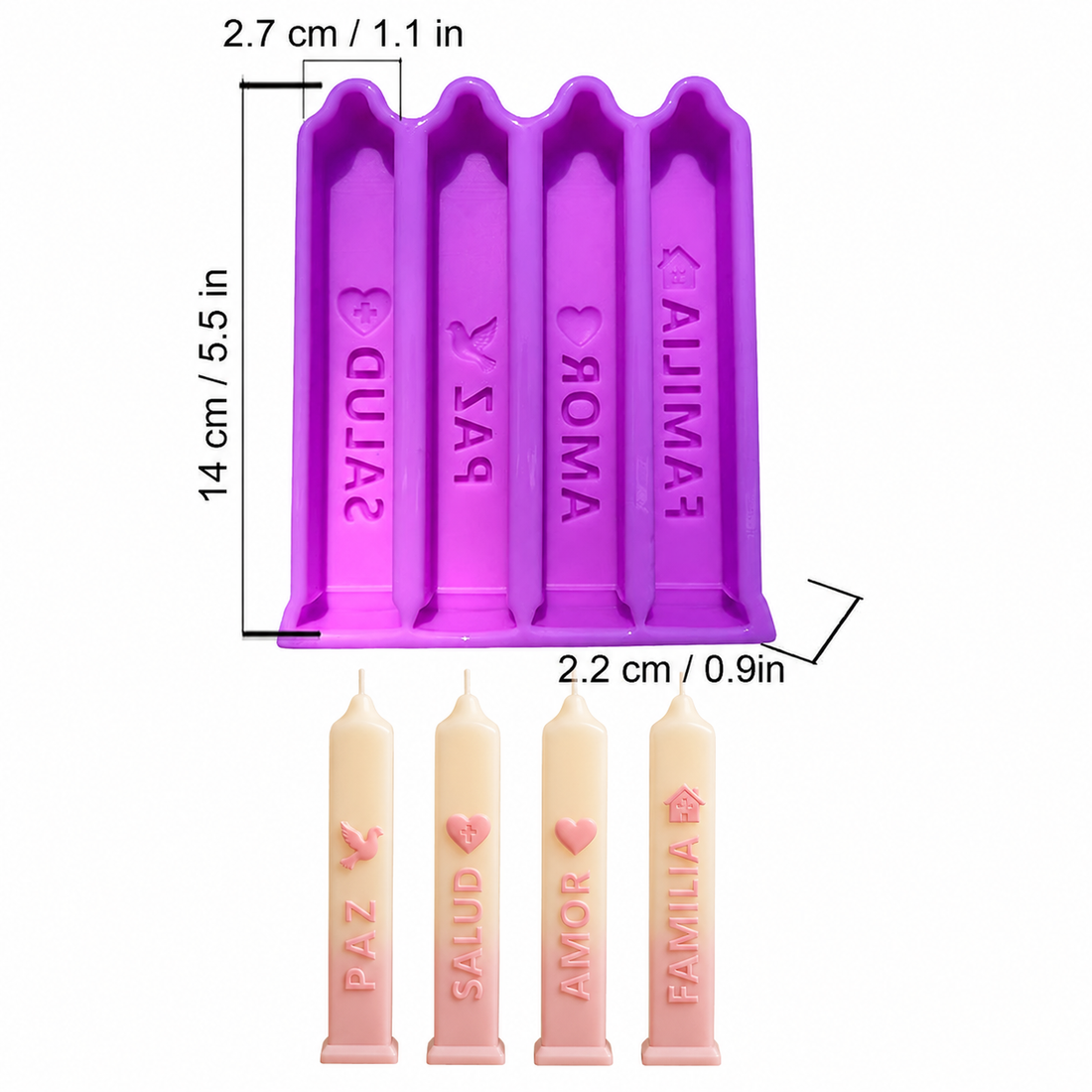 Molde Velas x4 Modelo 2 – Código: 005607