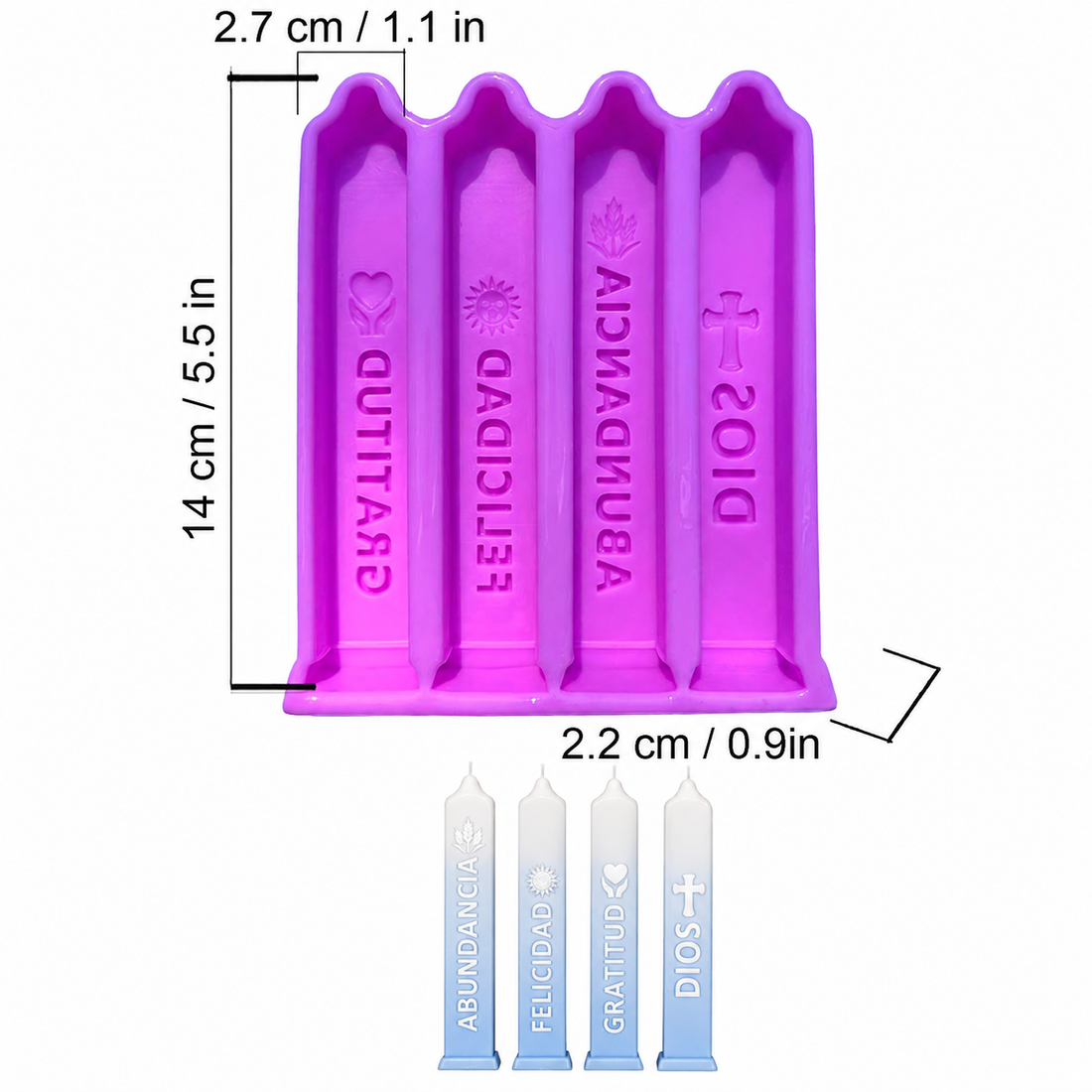 Molde Velas x4 Modelo 1 – Código: 005606
