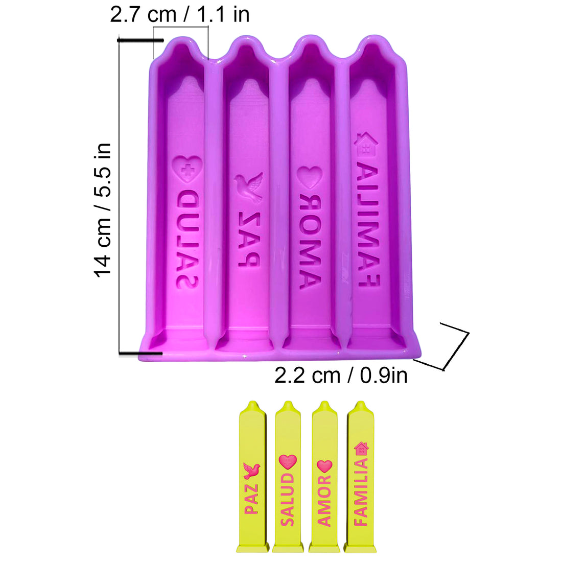 Molde Velas x4 Modelo 2 – Código: 005607