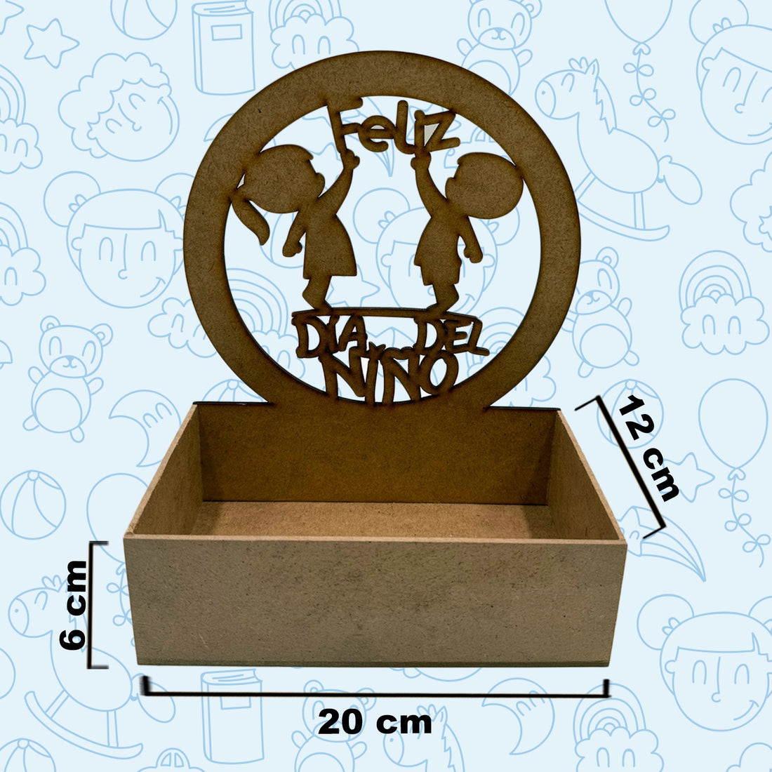 Promo: 2 Cajas con Backing Frase Feliz Día del Niño