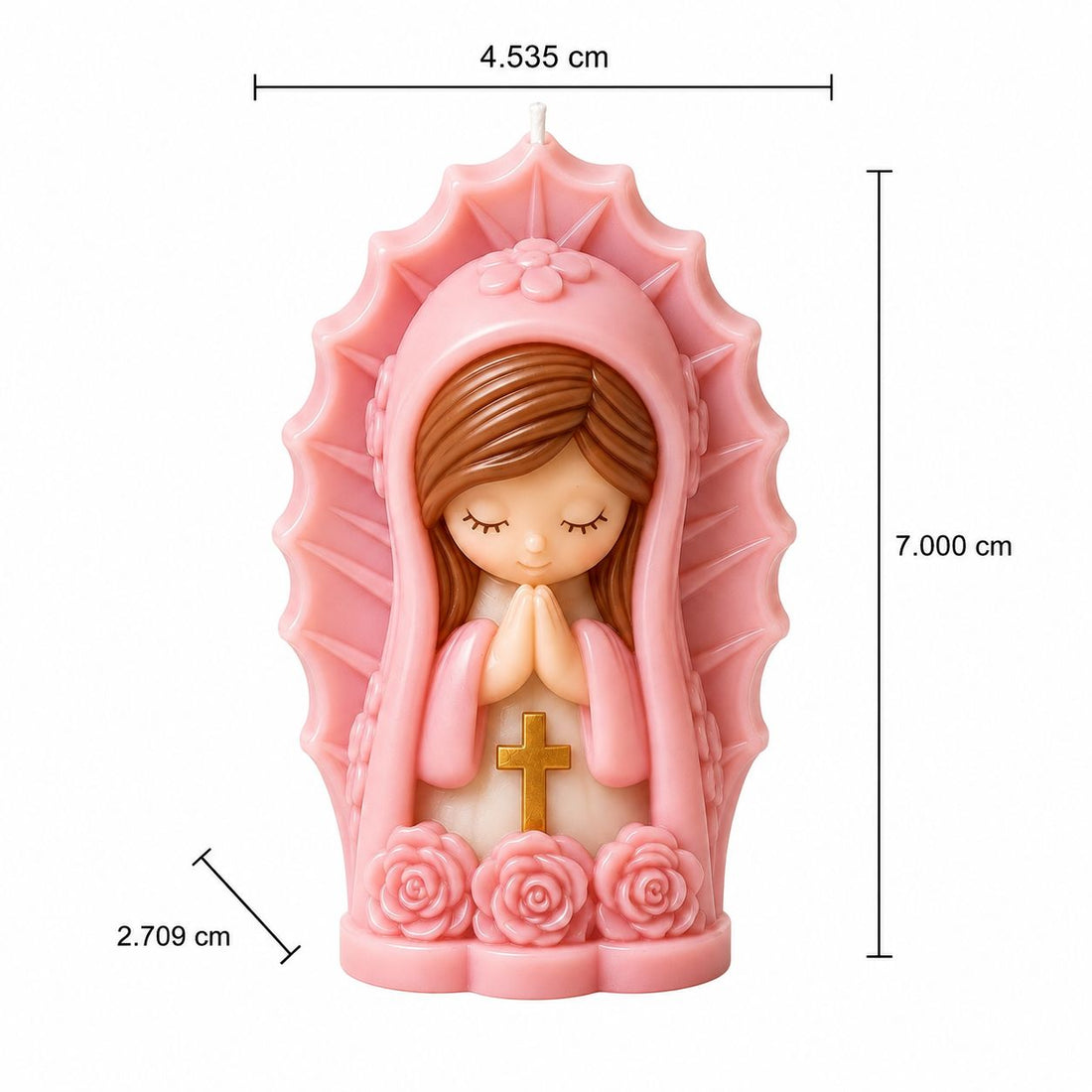 Molde Virgen flor y cruz. cod: 005666