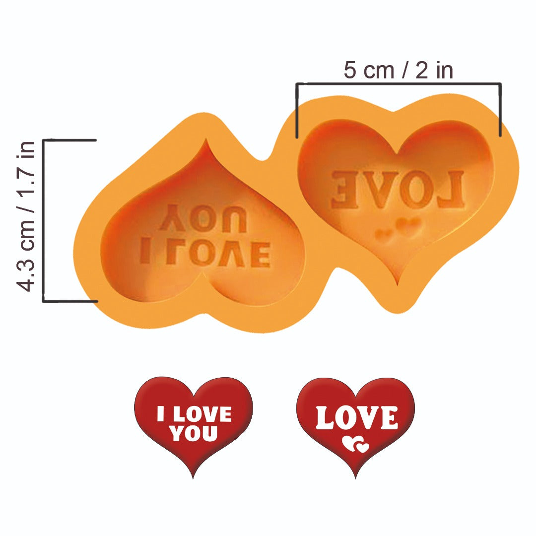 Molde CH – Corazón Doble I Love U + Love – Código: 005365