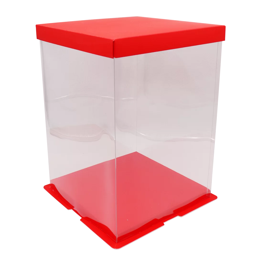 Caja cuadrada de cartulina y acetato